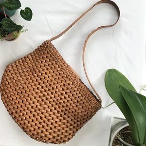 Vintage Fossil Woven Leather Bag